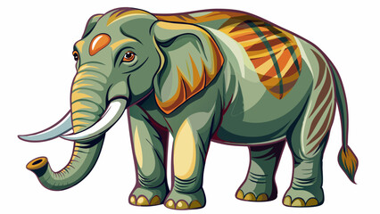 Fototapeta premium Asian wild elephant isolated on white background