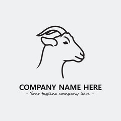 Head of goat illustration black and white for logo company vector image
