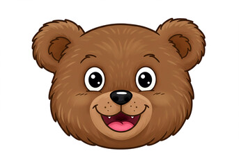 Bear head 2D vector illustration cartoon