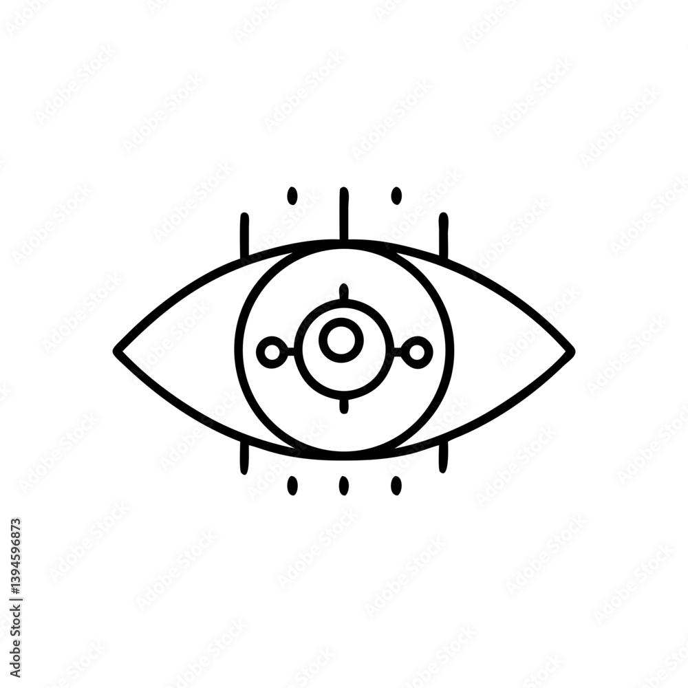 Poster abstract eye design with geometric patterns