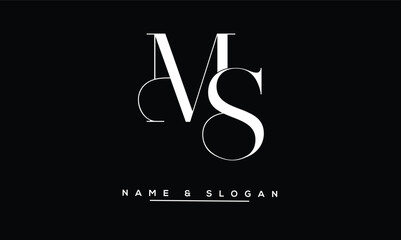 SM, MS Abstract Letters Logo Monogram