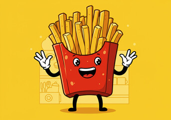 french fries vector illustration