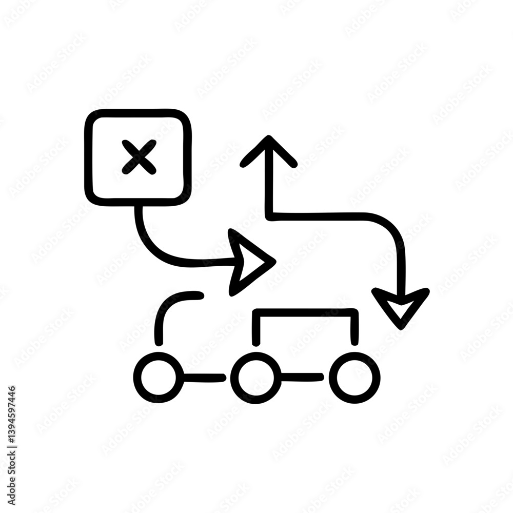 Poster flowchart diagram with lines and arrows