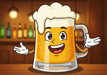 vector illustration of a mug of beer 2D art isolated