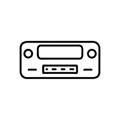 Fototapeta premium Linear design of a vintage cassette player
