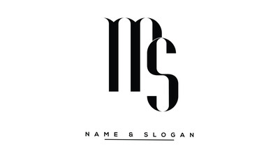 SM, MS Abstract Letters Logo Monogram