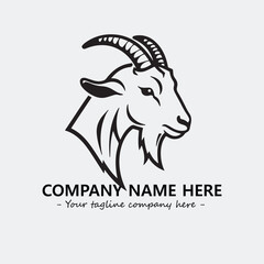 Head of goat illustration black and white for logo company vector image
