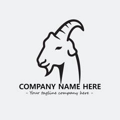 Head of goat illustration black and white for logo company vector image
