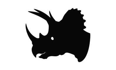 Cute triceratops vector silhouette, Cute triceratops silhouette vector flat illustration design © SilhouetteForge