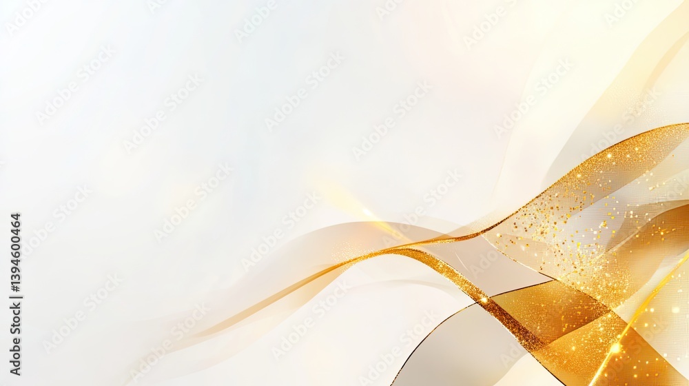 Aufkleber dynamic golden waves abstract art digital creation bright environment aesthetic view visual concept