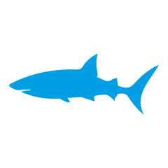 Obraz premium shark vector illustration, simple shark vector silhouette black color for animal element idea