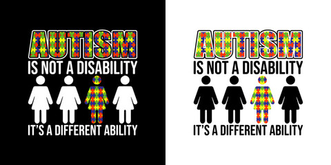Autism is not a disability it's a different ability - digital high quality print ready cut file