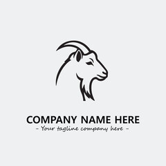 Head of goat illustration black and white for logo company vector image
