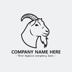 Head of goat illustration black and white for logo company vector image
