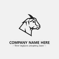 Head of goat illustration black and white for logo company vector image

