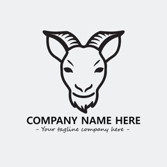 Head of goat illustration black and white for logo company vector image
