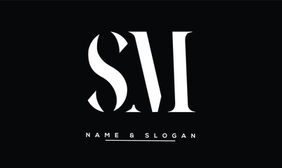 SM, MS Abstract Letters Logo Monogram