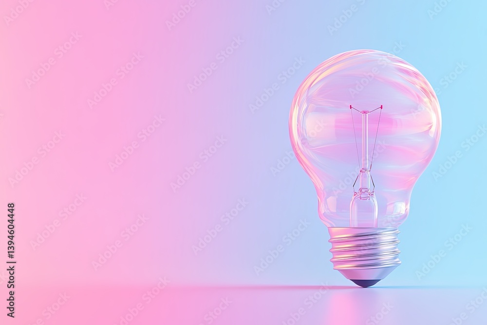 Poster lightbulb with colorful background