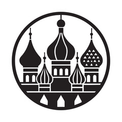 Moscow Landmark with Colorful Domes for Russia Travel Art