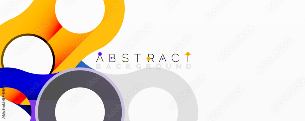 Leinwandbilder Dynamic composition features overlapping circles, vibrant colors. Modern design utilizes gradients, creating visually appealing abstract background. Minimalist aesthetic, clean lines.