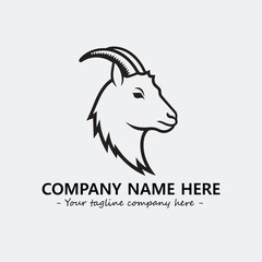 Head of goat illustration black and white for logo company vector image
