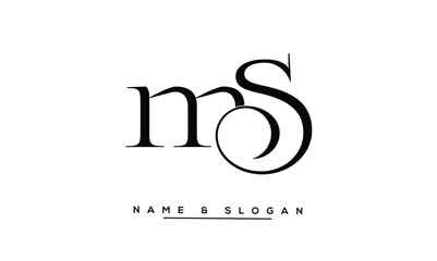SM, MS Abstract Letters Logo Monogram