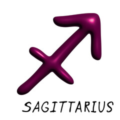 Obraz premium 3d sagittarius zodiac sign Esoteric symbol Astrology clipart Element for design