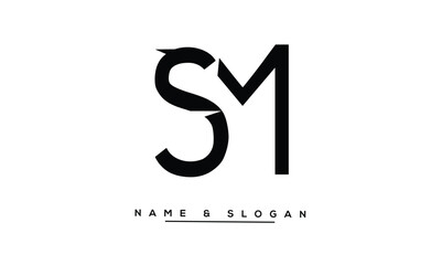 SM, MS Abstract Letters Logo Monogram