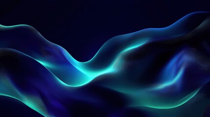 Obraz premium Delicate dance of navy and emerald hues with a glowing gradient light beam creating a festive ambiance in an abstract world of metallic textures