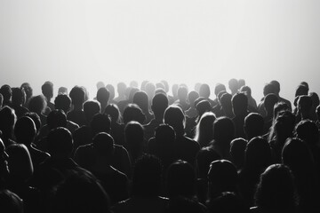 Obraz premium Crowd from rear silhouette audience concert.