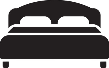 Double Bed vector icon  silhouette vector illustration