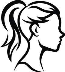 Woman Silhouette Vector Elegant Female Figure Black and White Design