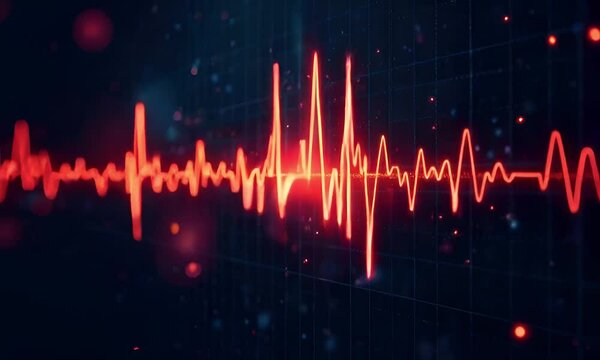 Graphs of sound waves used in audiology, hearing tests, images of sound waves, spectrograms, and acoustic visualizations on a dark background	