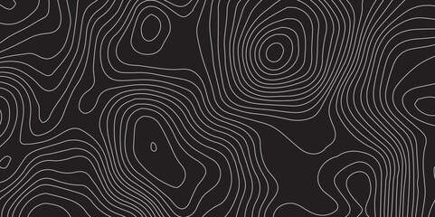 Topographic Line Map Illustration with Paper Texture Effects and Abstract Contour Geometry – A Conceptual Rendering in Vector Format for Versatile Applications