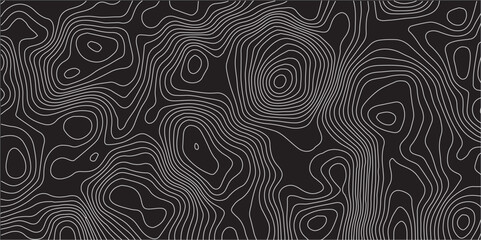 Topographic Line Map Illustration with Paper Texture Effects and Abstract Contour Geometry – A Conceptual Rendering in Vector Format for Versatile Applications