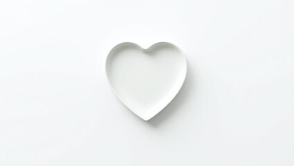 Creative Heart Shape Design Isolated on White Background &ndash; Minimalistic and Elegant Arrangement of Objects Forming a Heart, Ideal for Romance, Love, and Celebration Themes