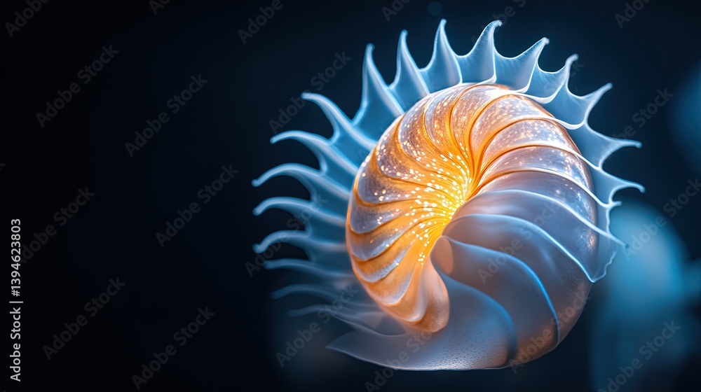 Poster elegant translucent nautilus shell art
