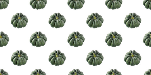 Seamless pattern of green pumpkins creating a festive autumnal backdrop