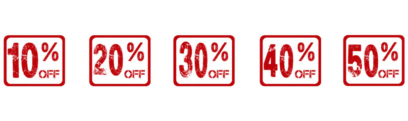 Discount Percentage Off Stamps Set