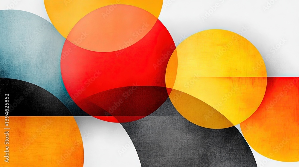 Poster abstract colorful overlapping circles