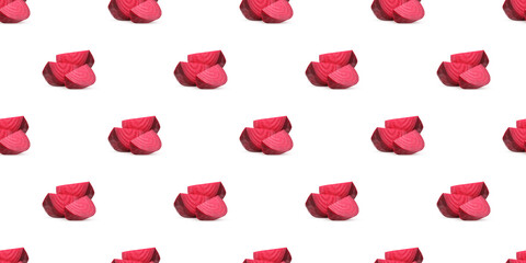 Sliced beetroot seamless pattern isolated on white background
