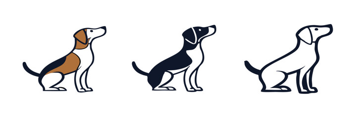 Cute Cartoon Dogs Set – Love Themes with Dog Breeds, Winter Outfits, and Festive New Year Decorations for Pet Illustrations and Greeting Cards.