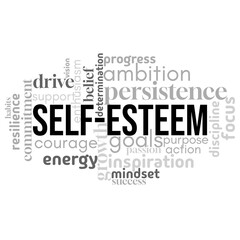 A bold and empowering word cloud centered on 