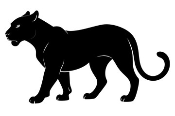 panther silhouette vector illustration black design and white background