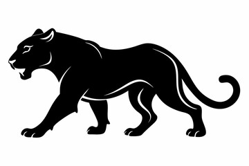 panther silhouette vector illustration black design and white background
