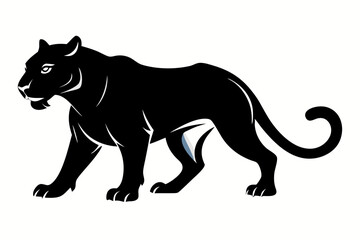 panther silhouette vector illustration black design and white background