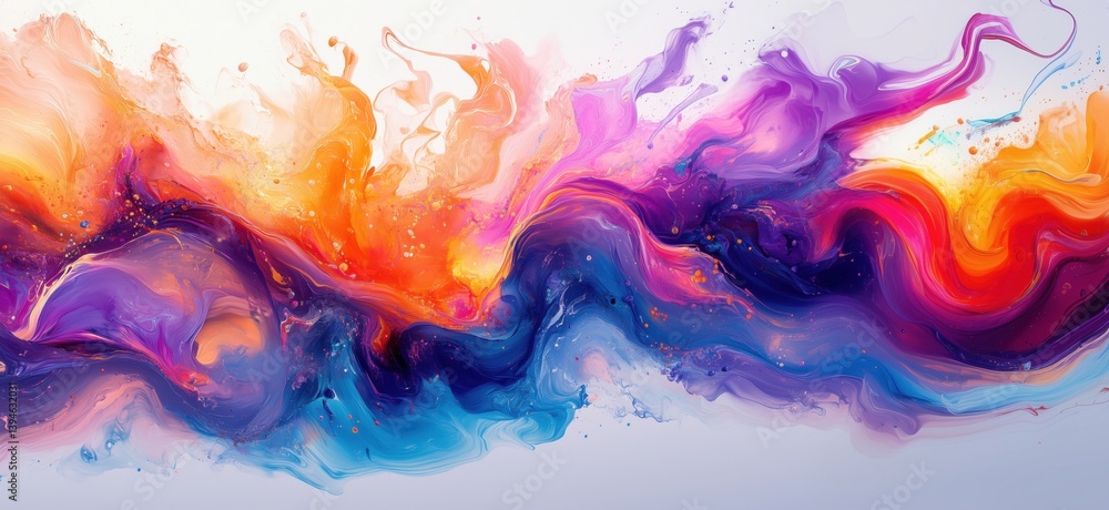 Aufkleber vibrant abstract swirl of colors in dynamic motion with fluid art style