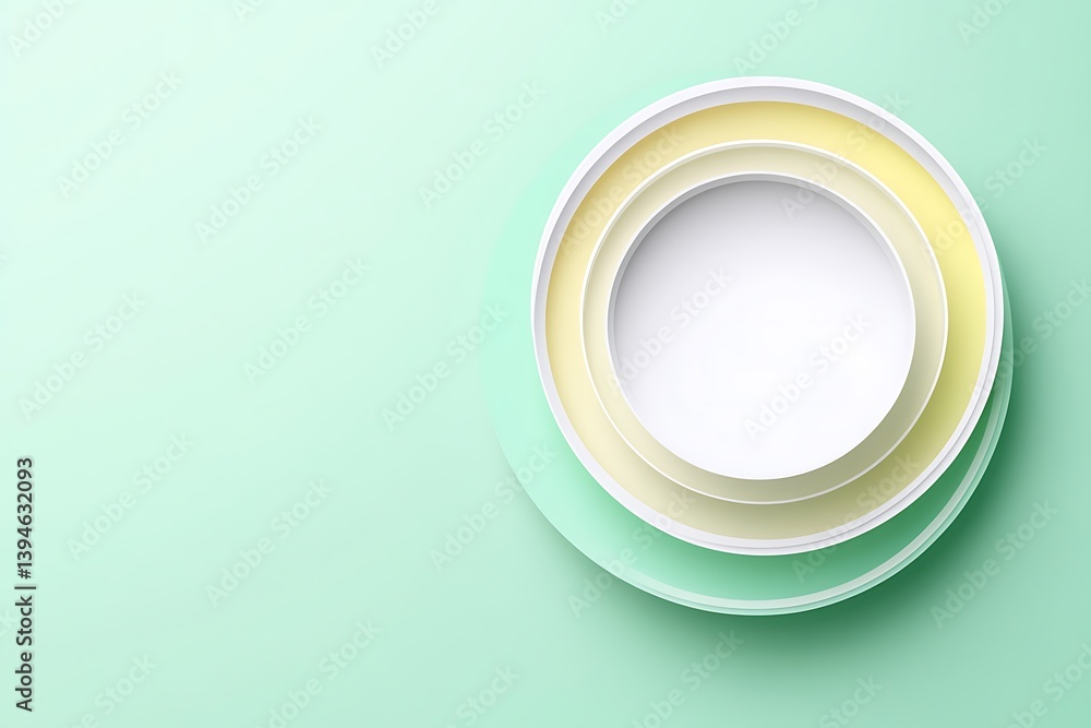 Poster abstract circular layers in pastel colors for modern background design