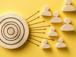 Targeting customer acquisition.  A visual representation of  reaching a specific customer base