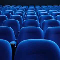 Obraz premium Rows of blue theater seats